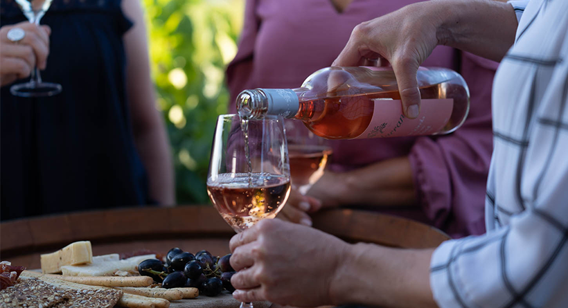 Yarran Rosé being poured into glass